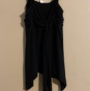 Black tie front tank top
